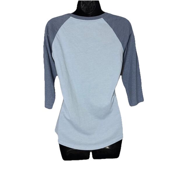 REI Co-op Floral Female Symbol Small Top Blue Raglan T-Shirt Feminist Tee Logo - Picture 2 of 6